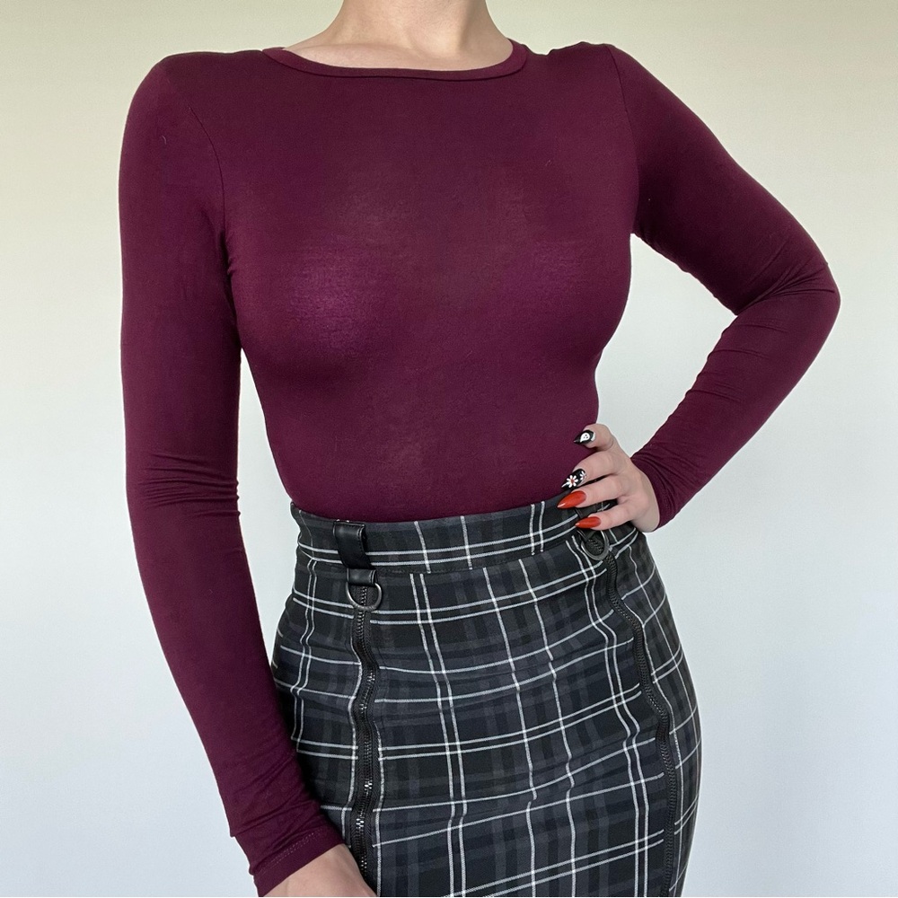 FASHION NOVA plum basic bodysuit